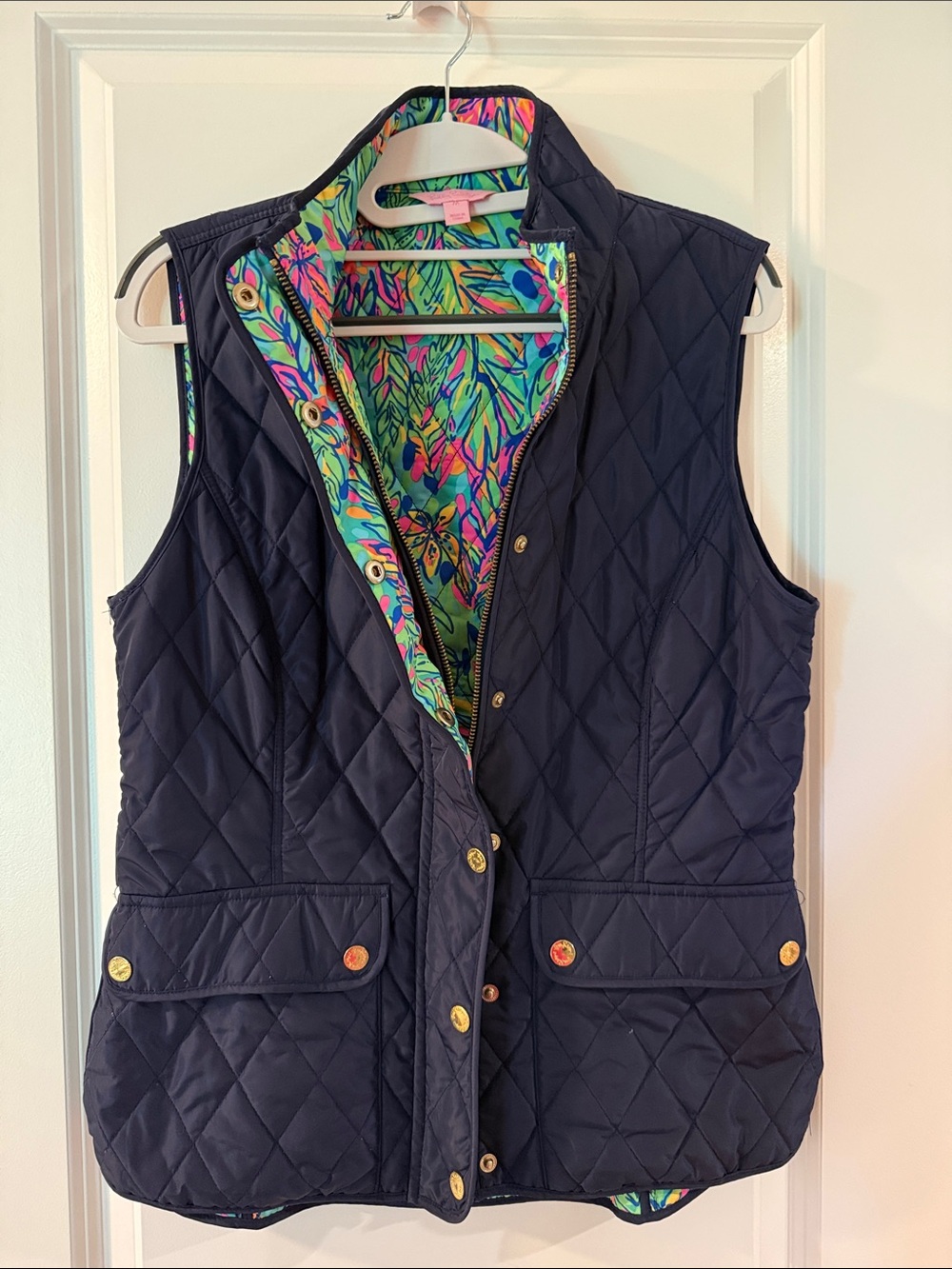 Lilly Pulitzer Navy Getaway Quilted Vest